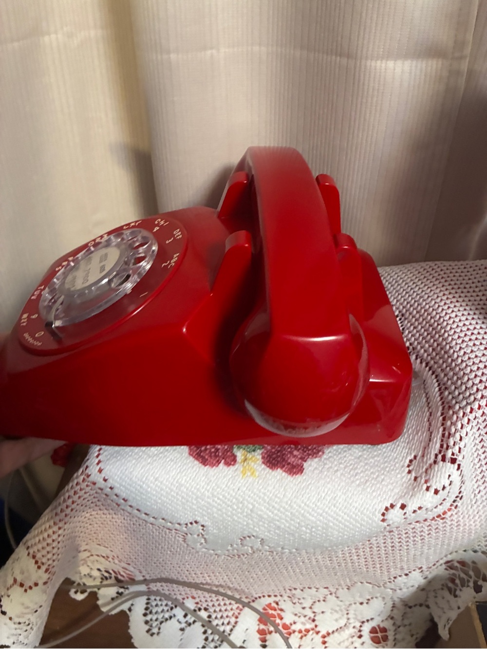 Vintage Red Rotary Dial Landline Telephone Classic Retro Style Bat Phone - Picture 4 of 13